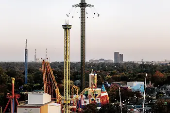 Vue aérienne du Prater et du parc d'attractions