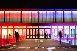 Exterior shot of Belvedere 21 by night