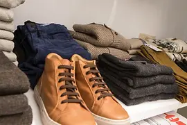 Clothes on a shelf