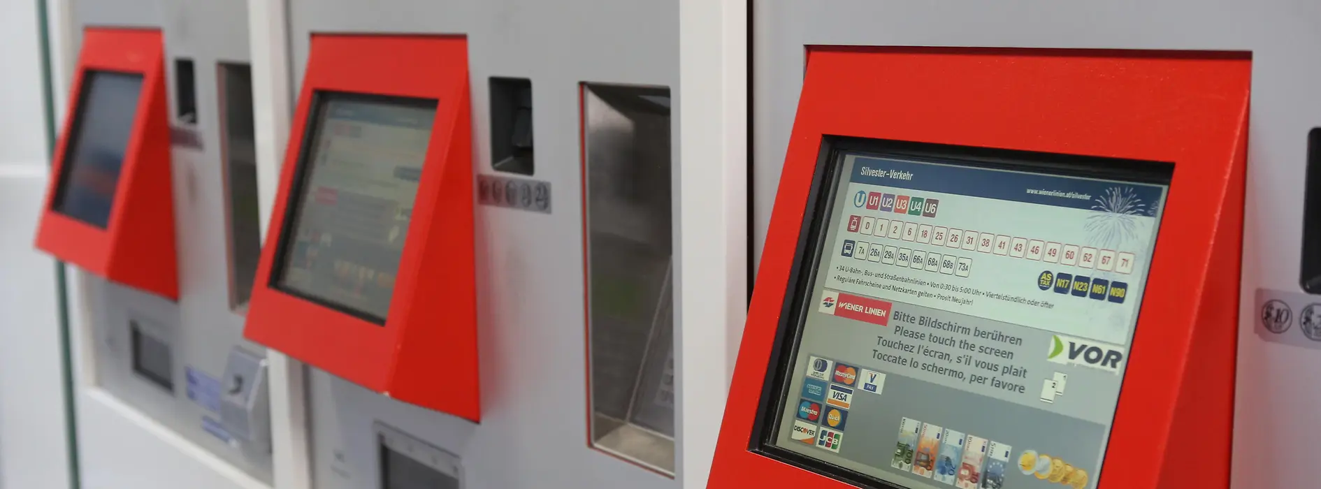 Automat na jízdenky dopravní společnosti Wiener Linien