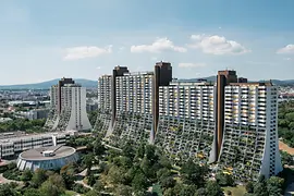 The huge buildings of the Alterlaa residential park