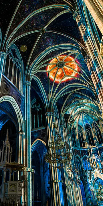Eine künstlerische Darstellung der Votivkirche